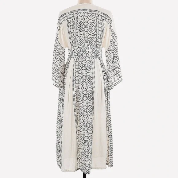 NWT Free People Kimono Maxi Dress in Pearl and Brown - Picture 8 of 16